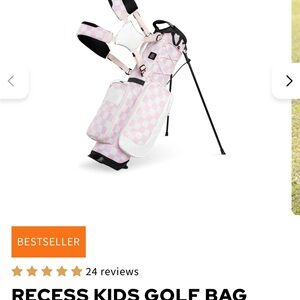 Sunday Golf Recess Kids Golf Bag - Pink and White Checker Pattern